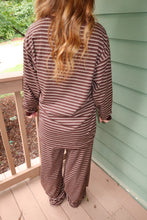 Load image into Gallery viewer, Fireside Striped Pants Set-Brown
