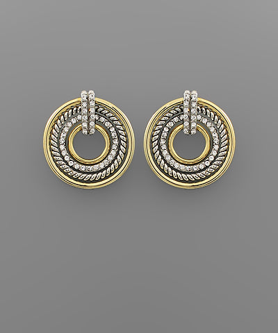 Circle Mixed Metal Earrings