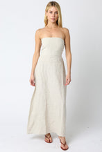 Load image into Gallery viewer, Irise Strapless Linen Midi Dress
