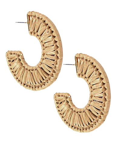 Shape Wrapped Raffia Earring