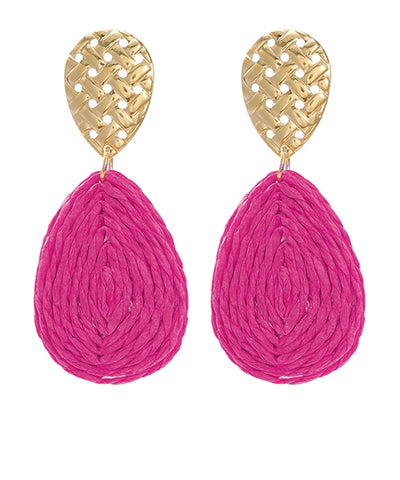 Raffia 2 Teardrop & Textured Earrings