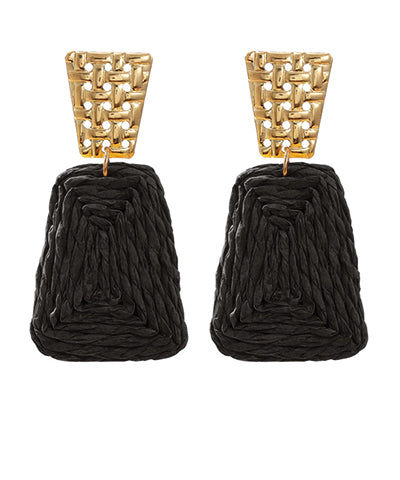 Raffia 2 Trapezoid & Textured Earrings