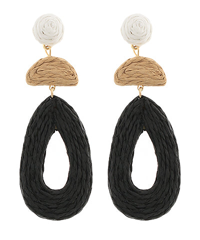 Raffia Teardrop Earrings