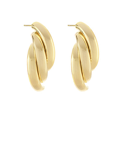 Ribbed Textured Tube Open Hoops