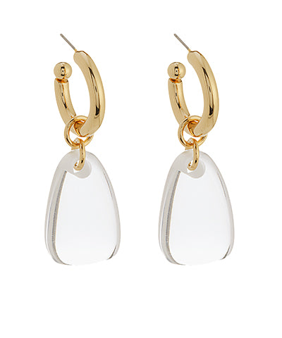 Triangle Clear Bead Drop Hoops