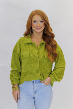 Load image into Gallery viewer, Blake Embossed Shacket-Lime

