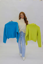 Load image into Gallery viewer, Lizzie Mock Neck Sweater- Blue
