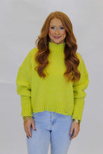 Load image into Gallery viewer, Lizzie Mock Neck Sweater-Lime
