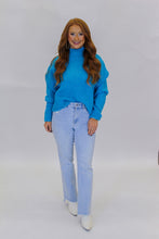 Load image into Gallery viewer, Lizzie Mock Neck Sweater- Blue
