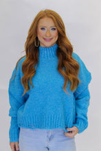 Load image into Gallery viewer, Lizzie Mock Neck Sweater- Blue
