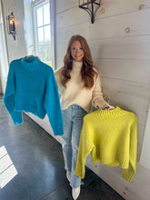 Load image into Gallery viewer, Lizzie Mock Neck Sweater-Lime
