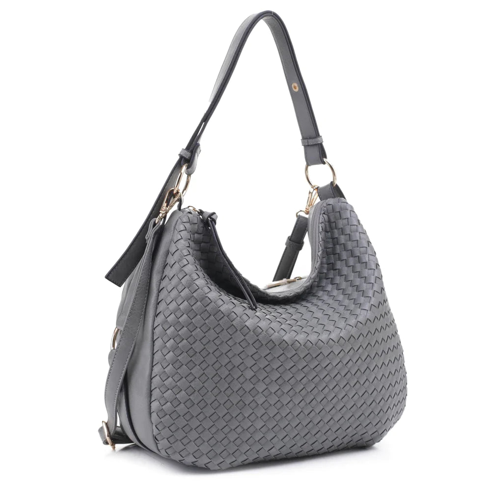 Woven Shoulder Hobo Bag