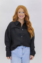 Load image into Gallery viewer, Layton Chic Fray Detail Shacket- Black
