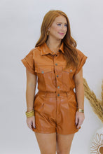 Load image into Gallery viewer, Fall Ready Faux Leather Romper
