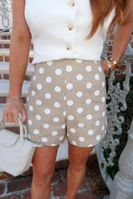 Load image into Gallery viewer, Dotty Fitted Mini Shorts- Taupe
