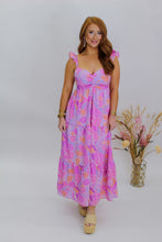 Load image into Gallery viewer, Lovely Time Floral Printed Dress- Orchid
