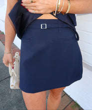 Load image into Gallery viewer, Jamie Belted Skirt- Navy
