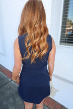 Load image into Gallery viewer, Jamie Belted Skirt- Navy

