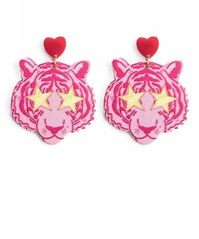Star-Eyed Tiger Earrings