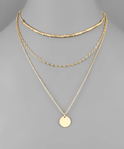 Cube Bead & Disc Layer Choker