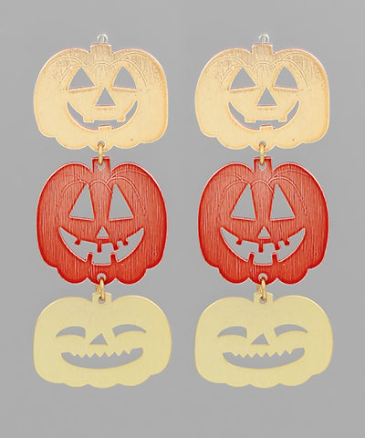 Linked Pumpkin Drop Earrings