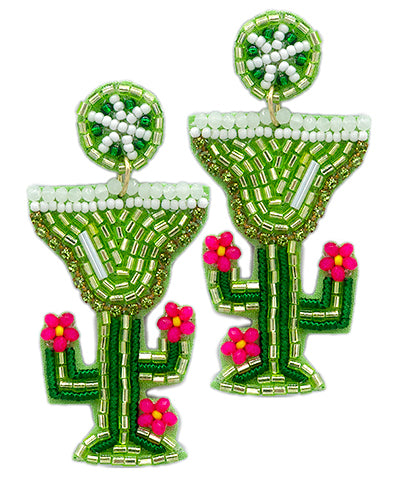 Cocktail & Cactus Stem Earrings