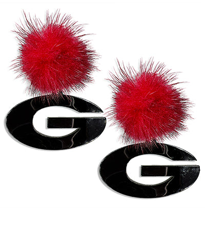 Pom Georgia Letter Earrings
