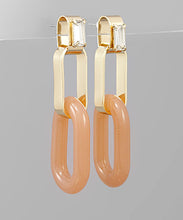 Load image into Gallery viewer, Acrylic Oval &amp; Crystal Earrings
