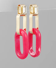 Load image into Gallery viewer, Acrylic Oval &amp; Crystal Earrings

