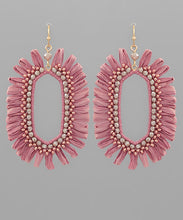 Load image into Gallery viewer, Beads &amp; Hexagon Shape Raffia Earrings
