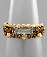 Load image into Gallery viewer, Oval Charm Row Beads Bracelet
