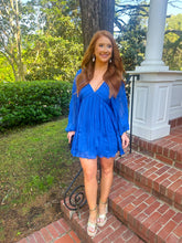 Load image into Gallery viewer, Royal Puff Sleeve Dress
