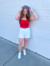 Load image into Gallery viewer, Rowan Square Neck Bodysuit- Red
