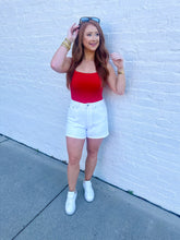 Load image into Gallery viewer, Rowan Square Neck Bodysuit- Red
