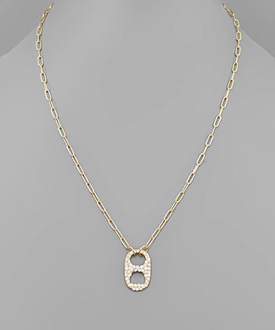 Crystal Soda Tab Chain Necklace
