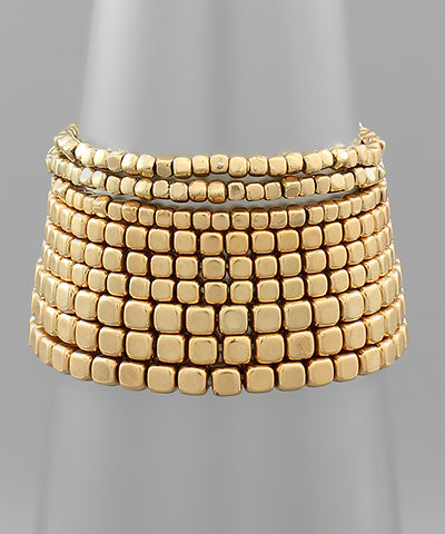Metal Cube Bead Layer Bracelet