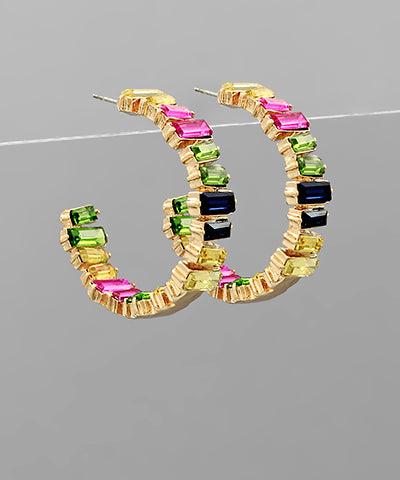Crystal & Metal Hoops