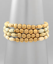 Load image into Gallery viewer, Row Wood Bead Bracelet
