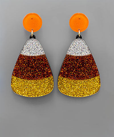 Glitter Candy Corn Earrings