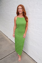 Load image into Gallery viewer, Palms Textured Midi Dress-Green

