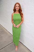 Load image into Gallery viewer, Palms Textured Midi Dress-Green
