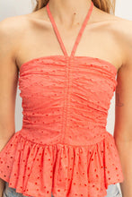 Load image into Gallery viewer, Wren Smocked Halter Top-Coral

