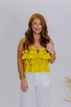 Load image into Gallery viewer, Sunshine Ruffle Tank-Chartreuse
