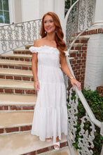 Load image into Gallery viewer, Celebration Eyelet Maxi Dress-White
