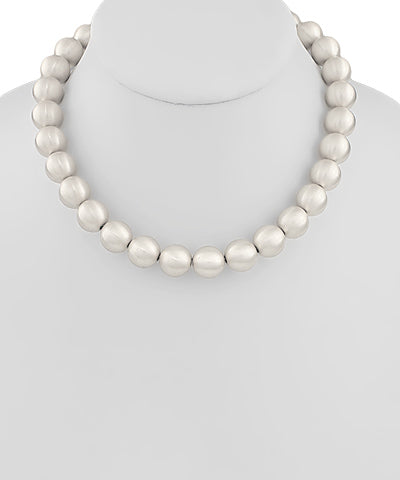 14mm Satin Plated CCB Chain Necklace