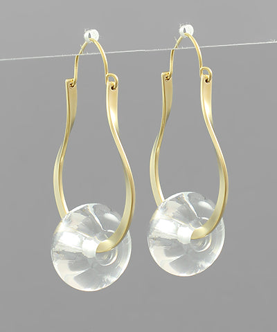 Acrylic Ring Charm Wavy Oval Hoops