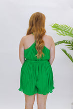 Load image into Gallery viewer, Flynn Pleated Romper-Green

