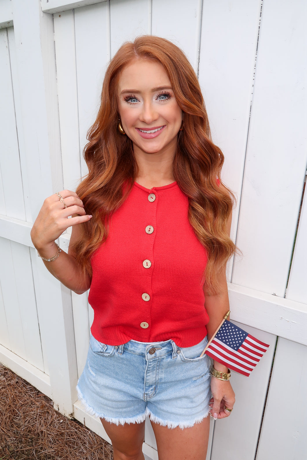 July Knit Cardigan Vest Top