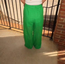Load image into Gallery viewer, Garden Party Eyelet Pants-Green

