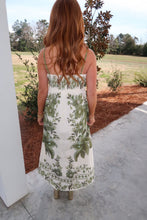 Load image into Gallery viewer, Willow Floral Scalloped Midi Dress-Olive

